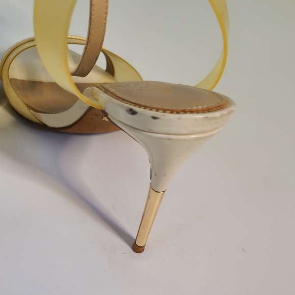 Marciano cream and pvc t strap cut-out leather heels size 41 - Picture 5 of 6